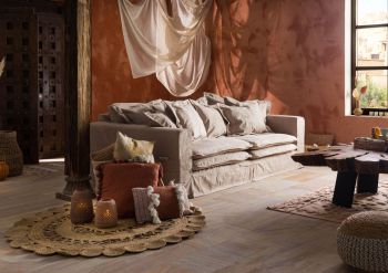 Hussensofa 3-Sitzer 236x138x76 beige KINGSTON