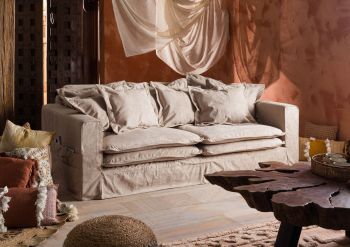 Hussensofa 3-Sitzer 236x138x76 beige KINGSTON
