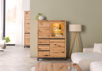 Highboard Kernbuche 103x40x148 VILLANDERS - Verschiedene Farben