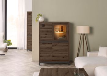 Highboard Kernbuche 103x40x148 tabacco braun geölt VILLANDERS #205