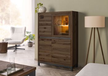 Highboard Kernbuche 103x40x148 tabacco braun geölt VILLANDERS #205