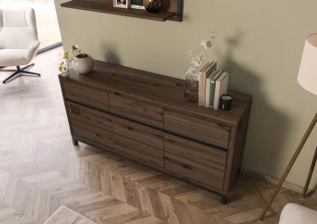 Sideboard Kernbuche 175x45x85 tabacco braun geölt VILLANDERS #208