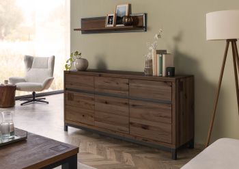 Sideboard Kernbuche 175x45x85 tabacco braun geölt VILLANDERS #208