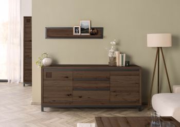 Sideboard Kernbuche 190x45x85 tabacco braun geölt VILLANDERS #251