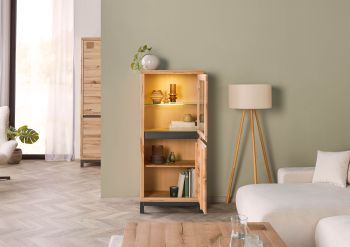 Vitrine Kernbuche 65x40x148 natur geölt VILLANDERS #104