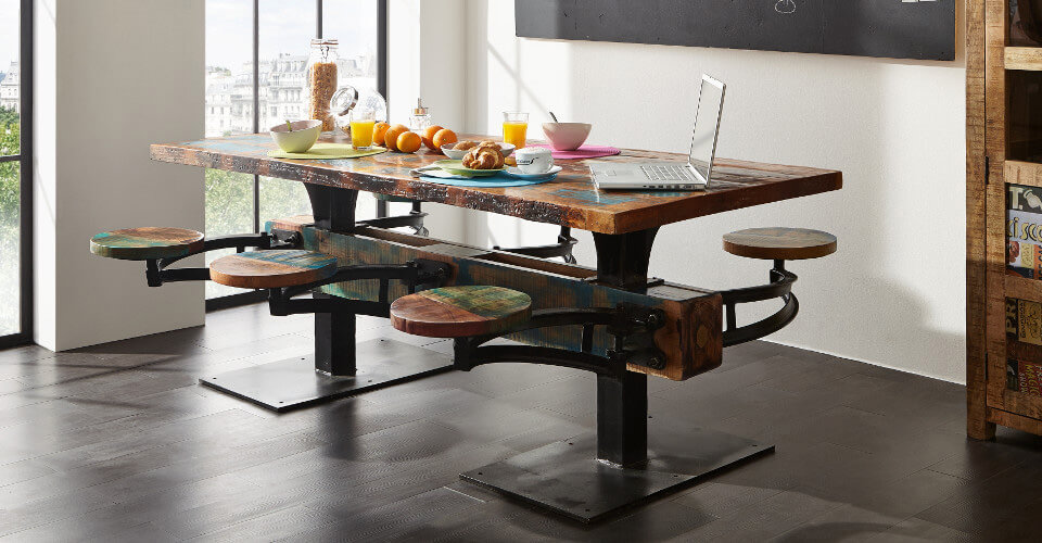 Esstisch INDUSTRIAL Altholz 260x100x76 cm IndustrialStil